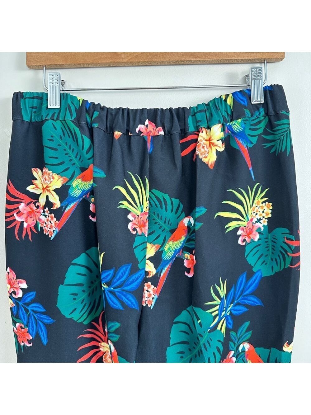 Women's Contemporaine Pants Black Multi Tropical Size 8 - Picture 5 of 10